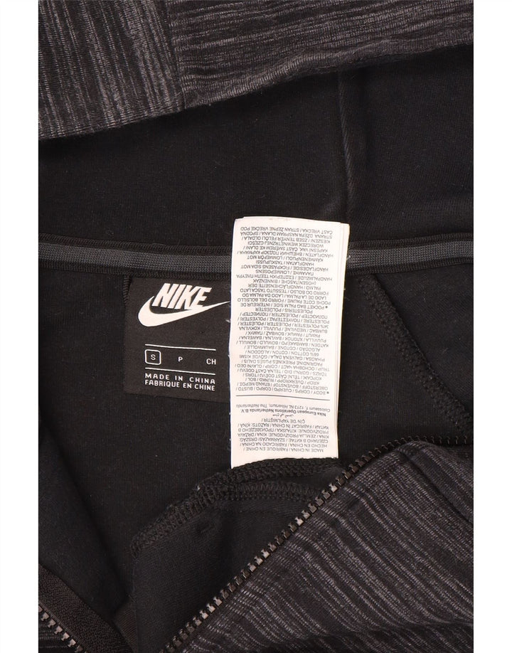 Мужской свитер с капюшоном на молнии Nike, маленький серый хлопок с крапинками