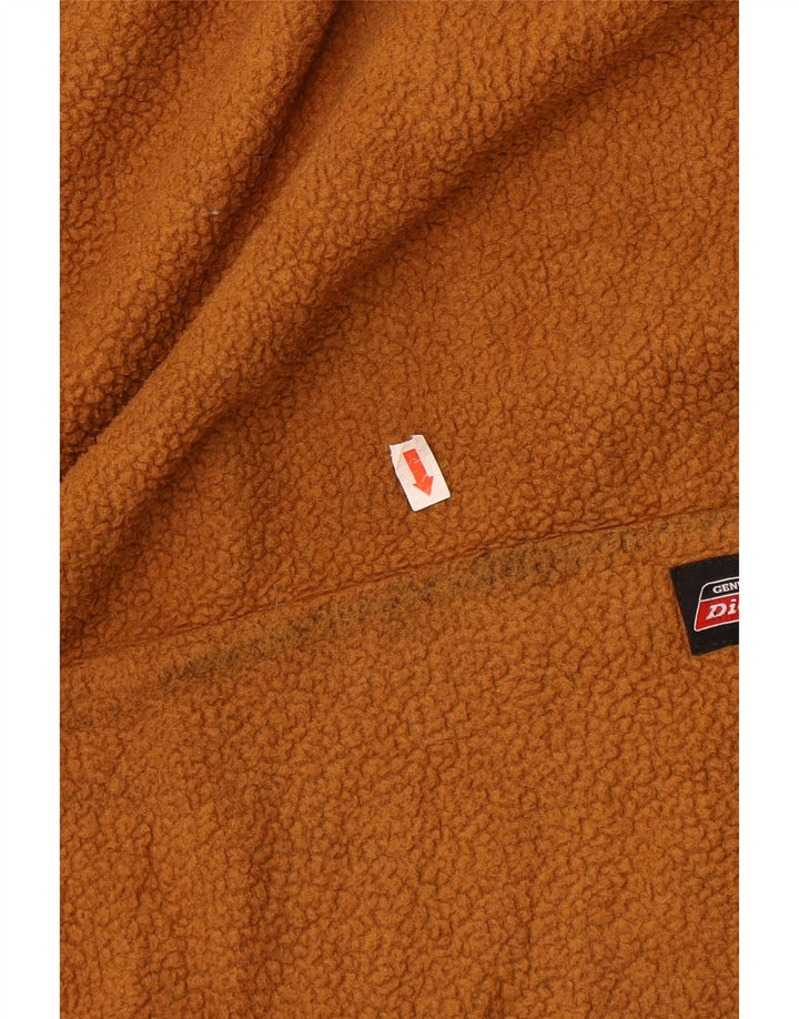 DICKIES Mens Hooded Fleece Jumper Large Brown Polyester