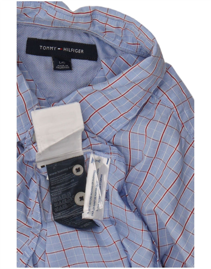 Мужская рубашка Tommy Hilfiger в крупную синюю клетку из хлопка