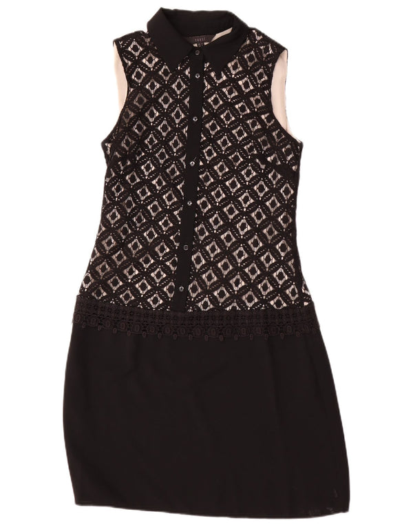 Coast Womens Sleeveless Sheath Dress UK 6 XS  Black Geometric Polyester