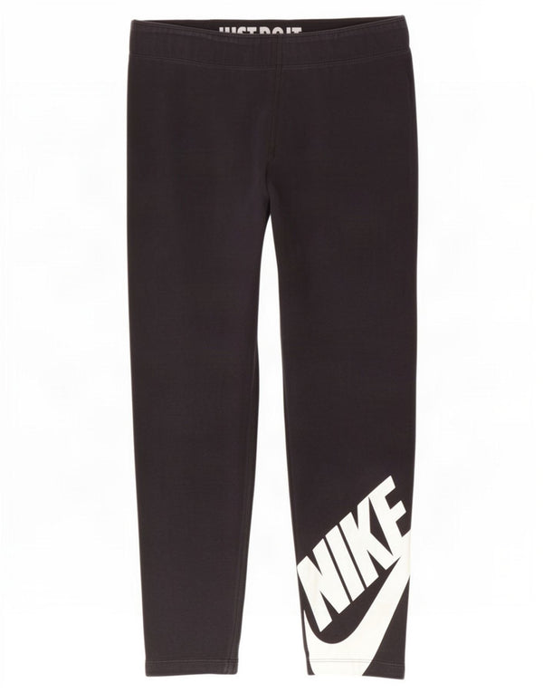 Женские леггинсы с рисунком Nike UK 14, хлопковые, среднего размера, черные
