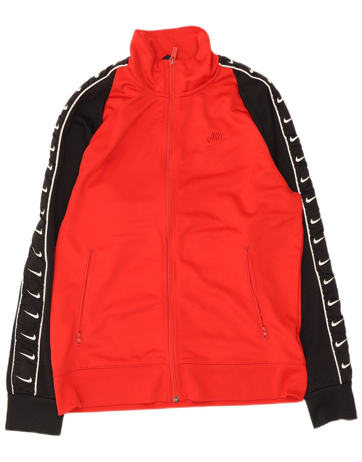 Мужской спортивный костюм Nike с графическим рисунком, верхняя куртка, средний красный полиэстер с цветными блоками