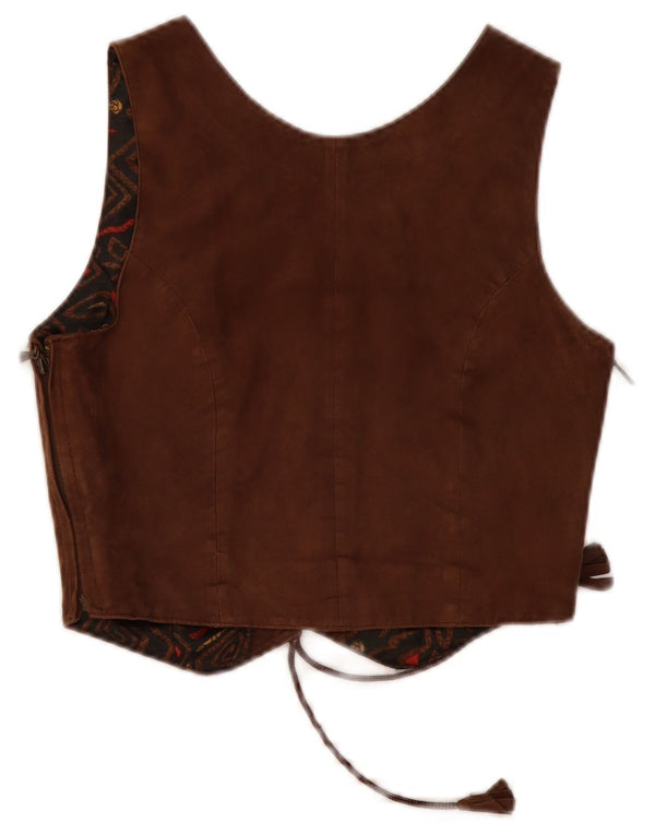 Верх женский кожаный корсет VINTAGE IT 36 XS Коричневый кожаный
