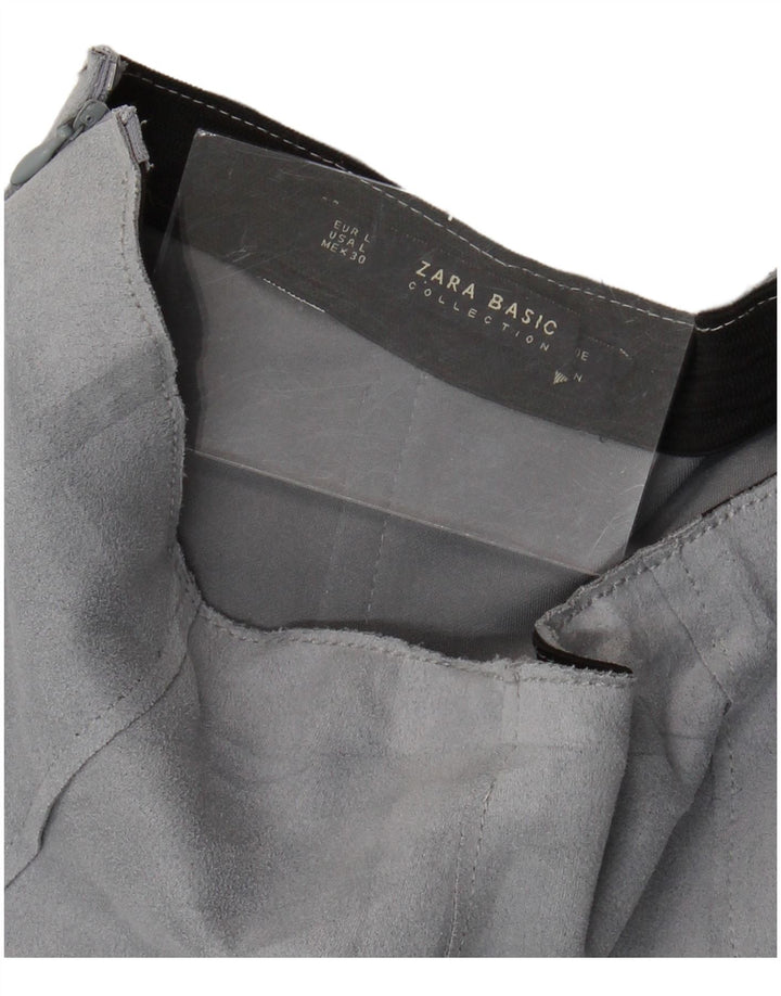 Женская замшевая юбка Zara, большая W30, синяя
