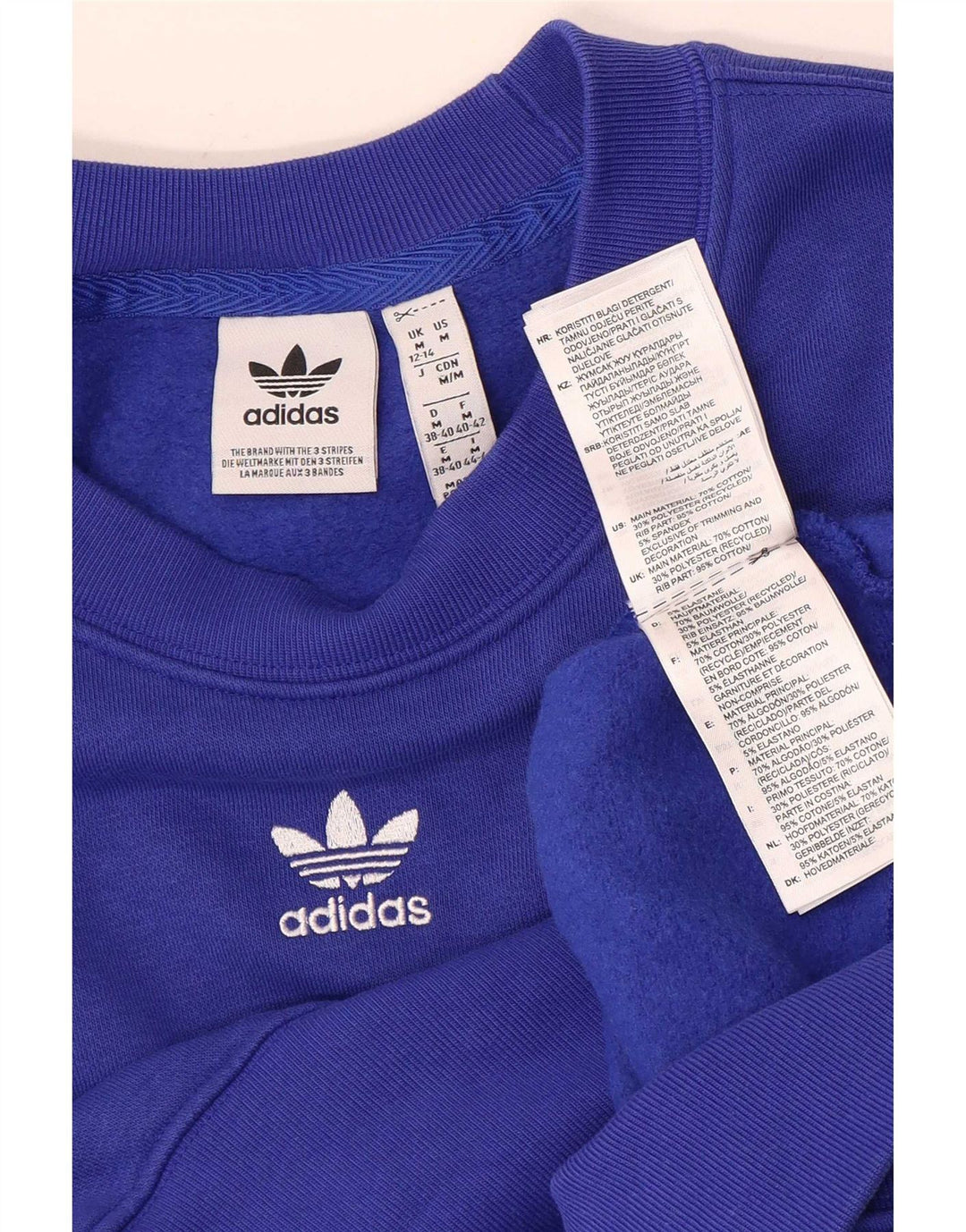 Женский джемпер оверсайз Adidas UK 12/14, средний синий хлопок