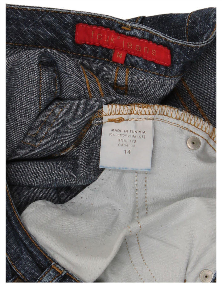 Женские прямые джинсы Fcuk UK 14, большие W32 L31, синий хлопок