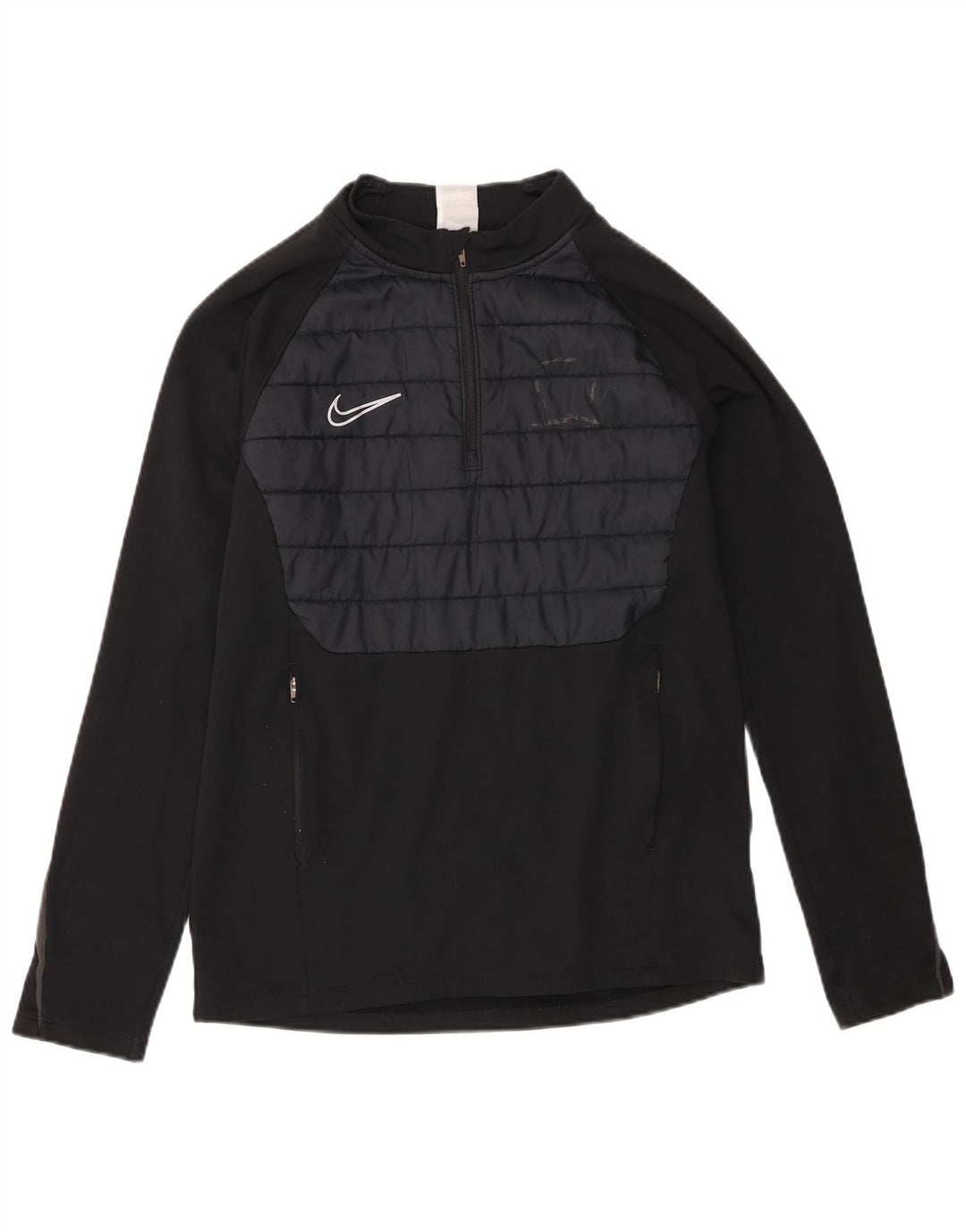 Мужской спортивный костюм-пуловер Nike Therma-Fit среднего черного цвета с цветными блоками