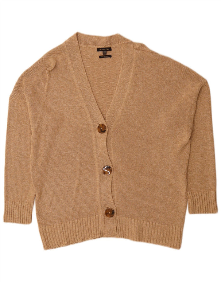 Женский кардиган Massimo Dutti UK 14, средний бежевый, вискоза