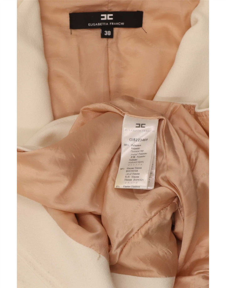 Elisabetta Franchi Женский пиджак на молнии IT 38 XS Белый Полиэстер