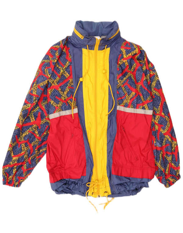 Винтажная мужская дождевик с капюшоном UK 40, большая разноцветная цветная блокировка