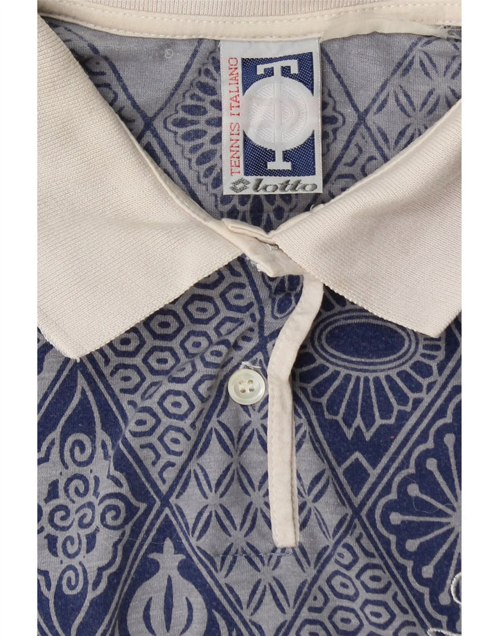 Женская рубашка поло без рукавов LOTTO UK 12, средний синий с геометрическим узором