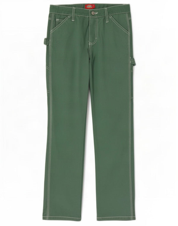 Прямые брюки-карго Dickies для мальчиков 9–10 лет W28 L27, зеленый хлопок