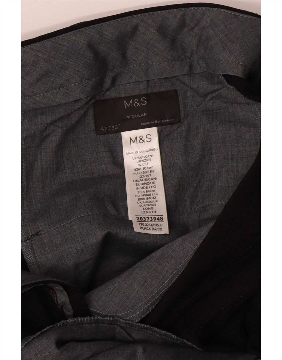 Мужские прямые костюмные брюки Marks & Spencer W42 L33, черный полиэстер
