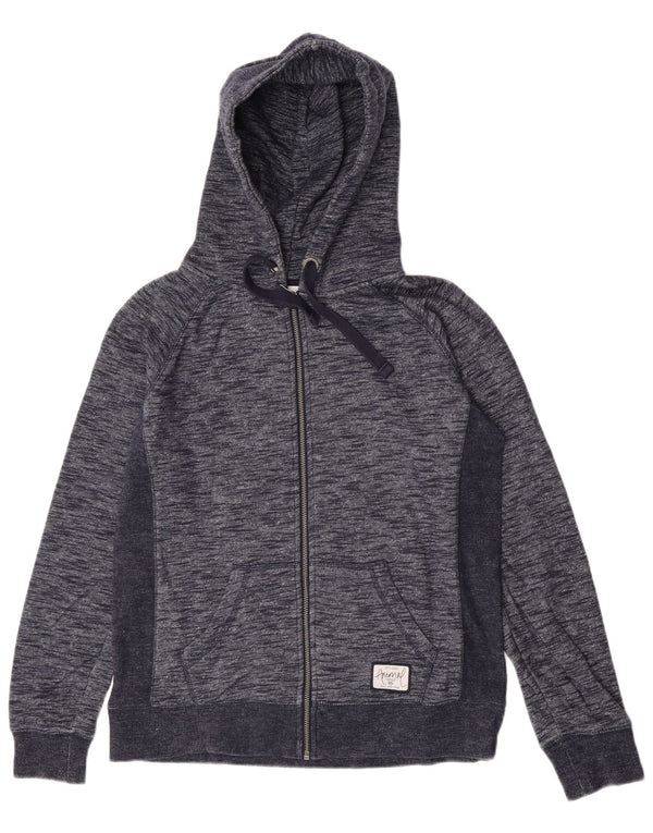 Женский свитер с капюшоном на молнии с изображением животных, Великобритания, 12, средний темно-синий, хлопковый с крапинками