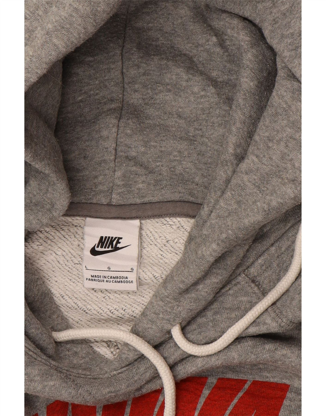 Мужской джемпер с капюшоном с графическим рисунком Nike, большой размер, серый, хлопковый