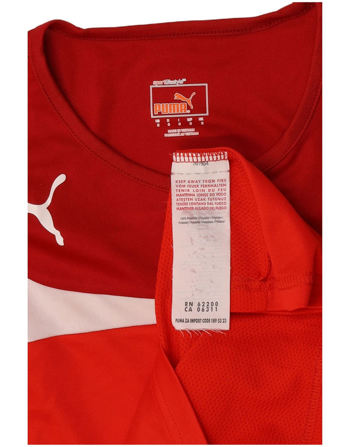 Мужская футболка Puma, маленький красный полиэстер с цветными блоками