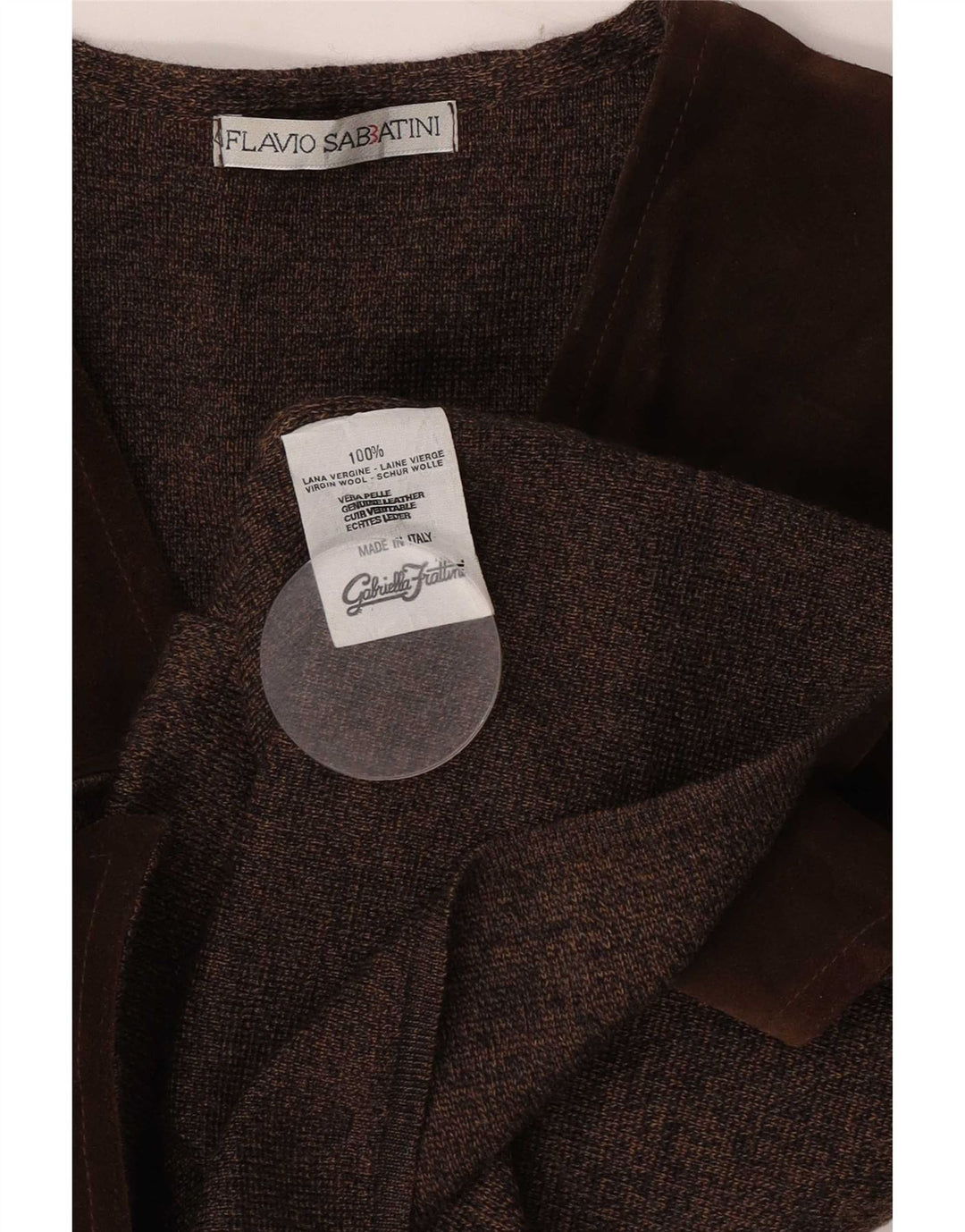 Мужской жилет Flavio Castellani IT 50 Medium Brown из натуральной шерсти