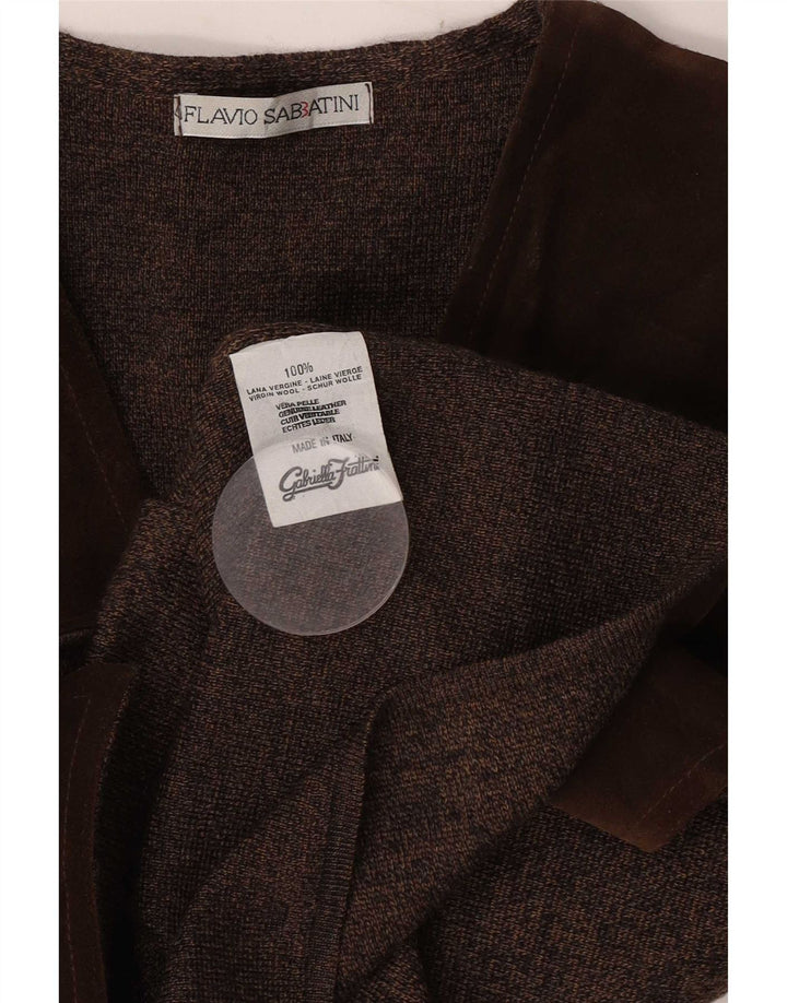 Мужской жилет Flavio Castellani IT 50 Medium Brown из натуральной шерсти