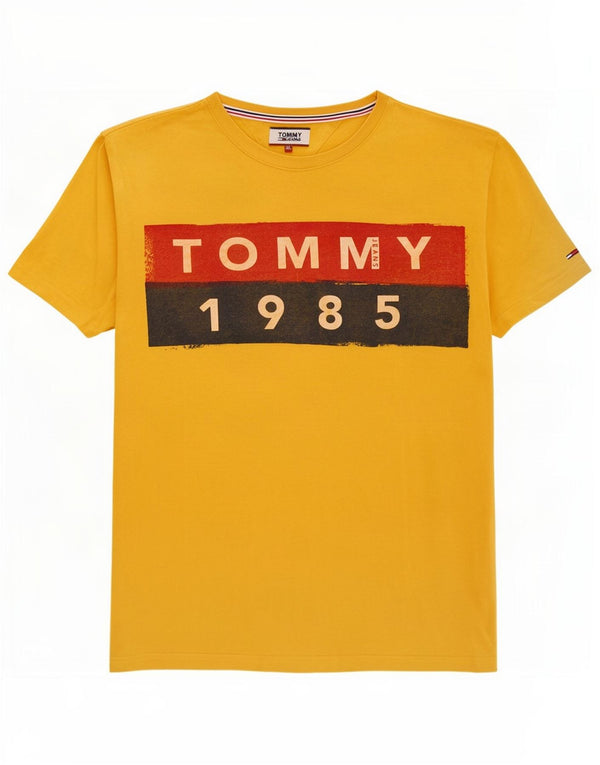 Tommy Hilfiger Мужская футболка с рисунком Топ XL Желтый хлопок