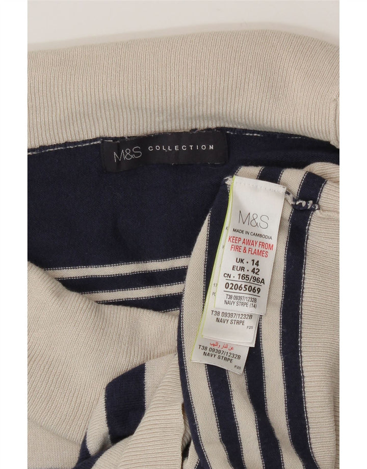 Женский джемпер с высоким воротником Marks & Spencer, Великобритания 14, большой темно-синий