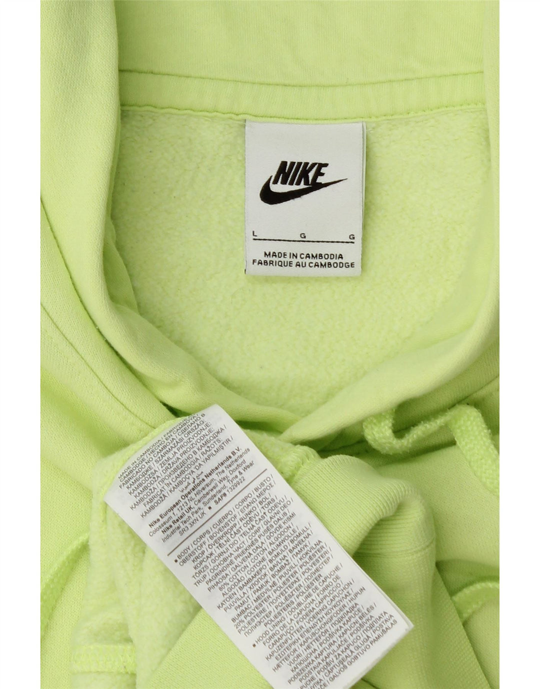 Мужской джемпер с капюшоном Nike, большой зеленый, хлопок