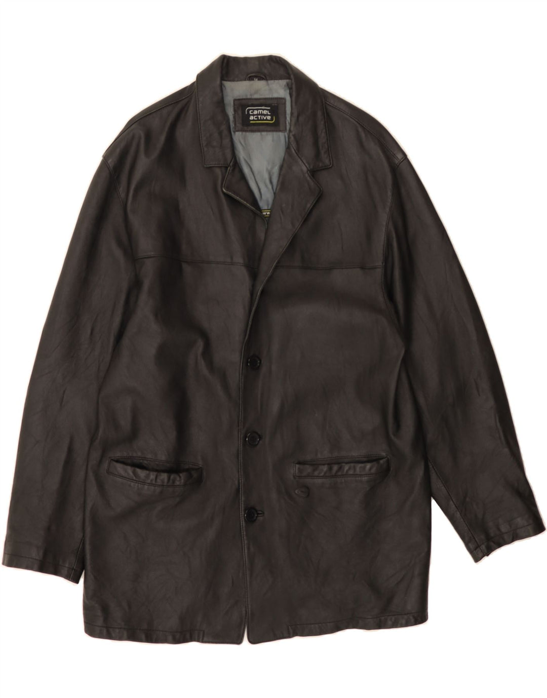 CAMEL ACTIVE Mens Leather Jacket EU 54 XL Black Leather Vintage Camel Active and Second-Hand Camel Active from Messina Hembry 