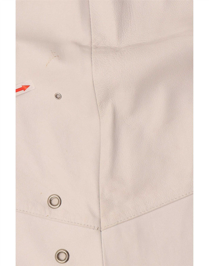 Винтажная женская кожаная юбка W36 XL, белая