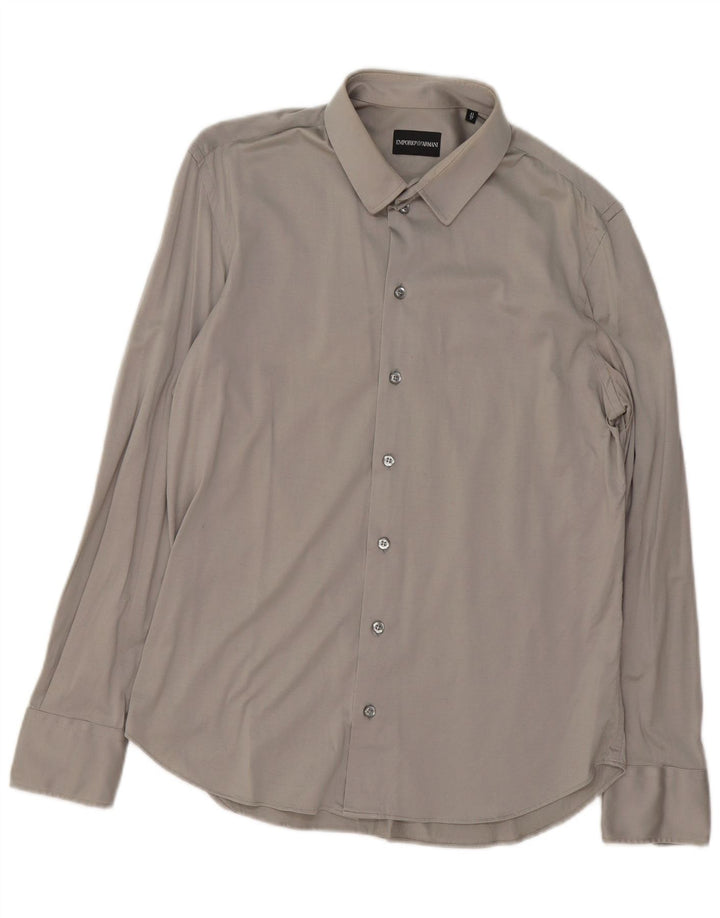 Мужская рубашка Emporio Armani размер 43 17 XL серая