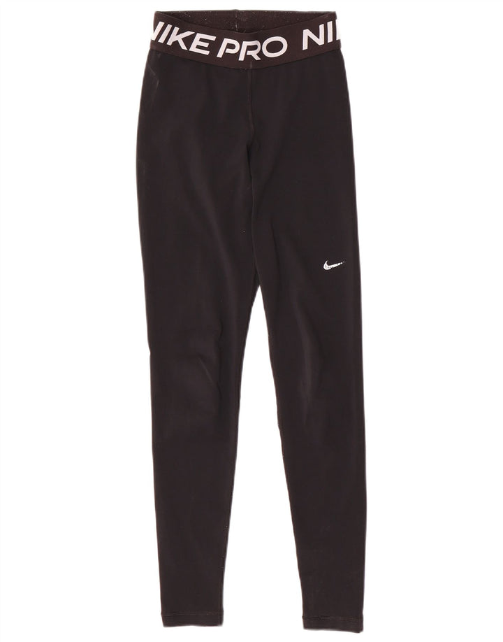 Женские леггинсы с рисунком NIKE Dri Fit UK 6 XS, черные