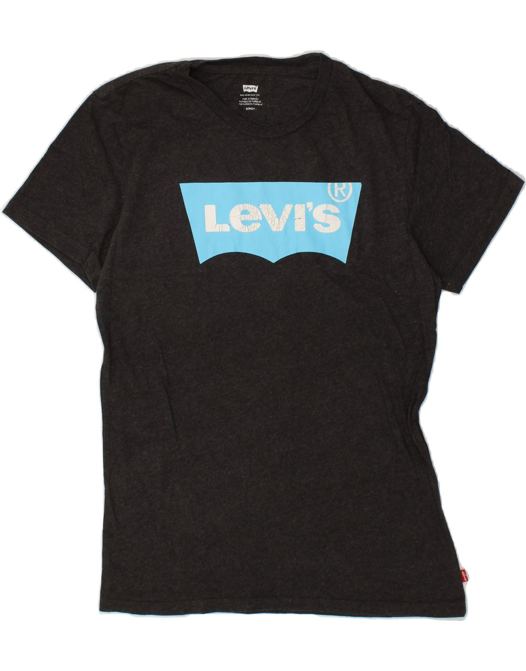 LEVI'S Mens Graphic T-Shirt Top Small Black Cotton Vintage Levi's and Second-Hand Levi's from Messina Hembry 