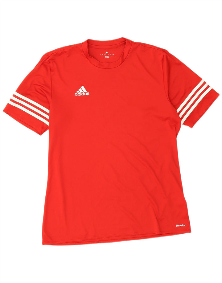 Мужская футболка Adidas Climalite, большой красный полиэстер