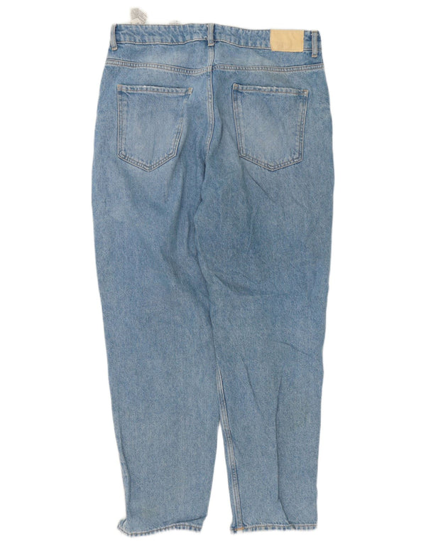 Женские потертые джинсы с высокой талией Zara EU 44 XL W34 L27, синий хлопок