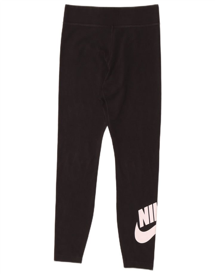Женские леггинсы с рисунком Nike UK 12, хлопковые, средние, черные