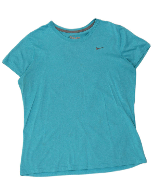 Женская футболка Nike Dri Fit Regular Fit Top UK 18 XL, синий полиэстер