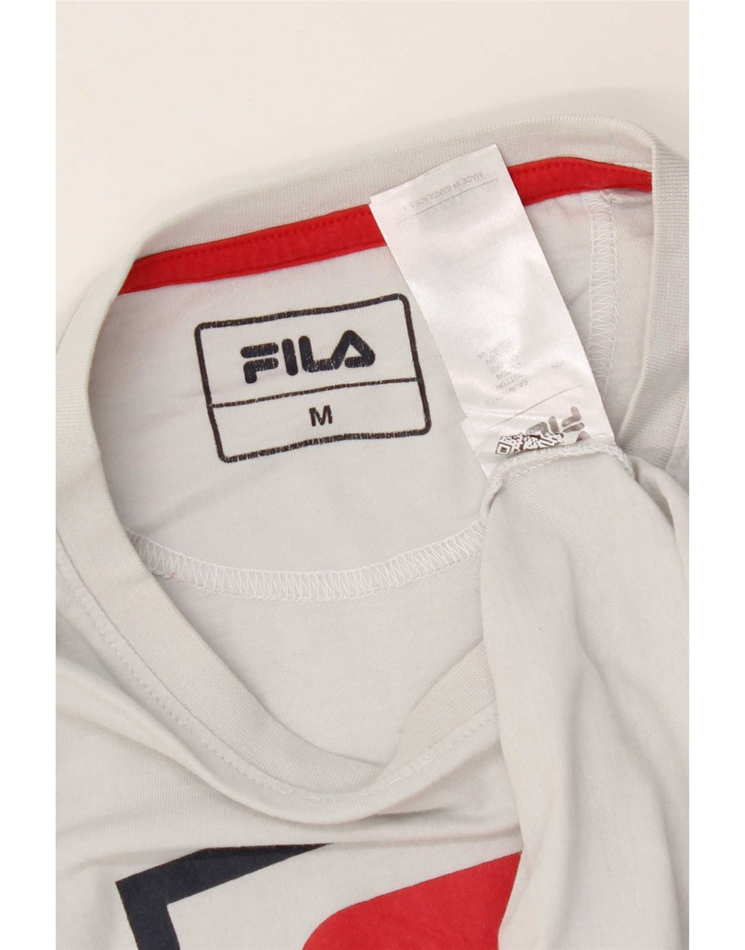 Fila Мужская футболка с рисунком Топ среднего размера, белый хлопок