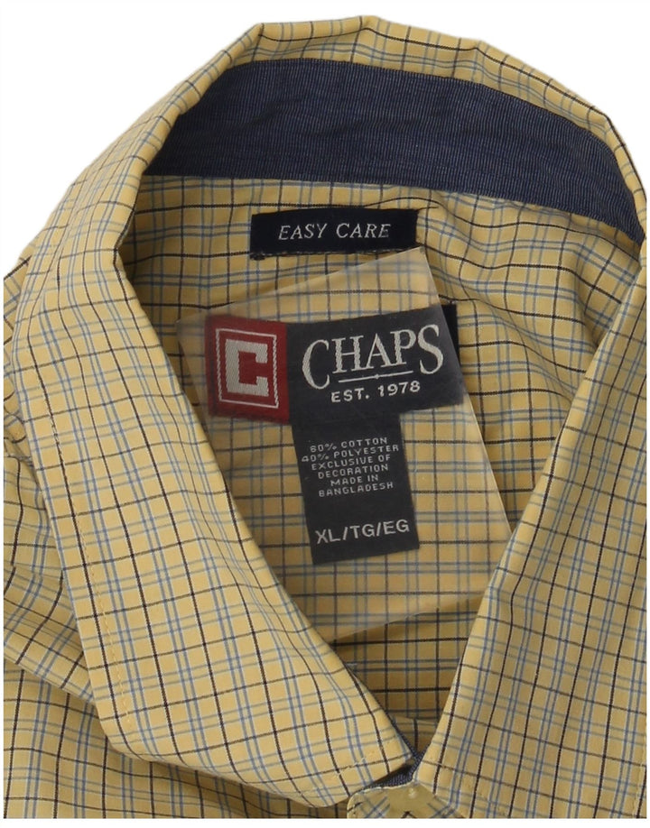 Мужская рубашка Chaps Easy Care XL, желтая клетка в клетку, хлопок