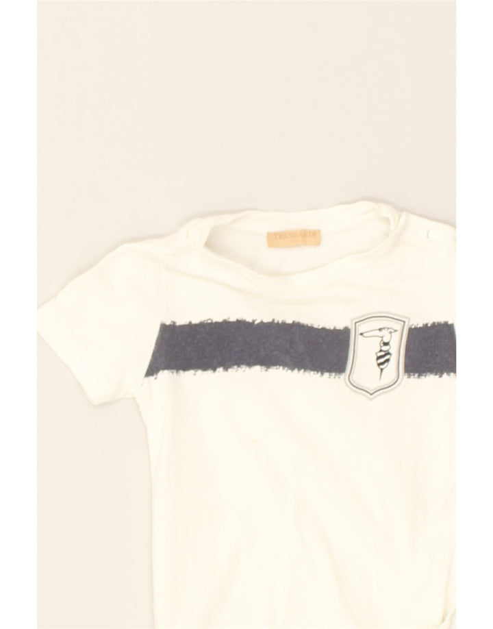TRUSSARDI Baby Girls Graphic T-Shirt Top 18-24 Months Off White Cotton | Vintage Trussardi | Thrift | Second-Hand Trussardi | Used Clothing | Messina Hembry 