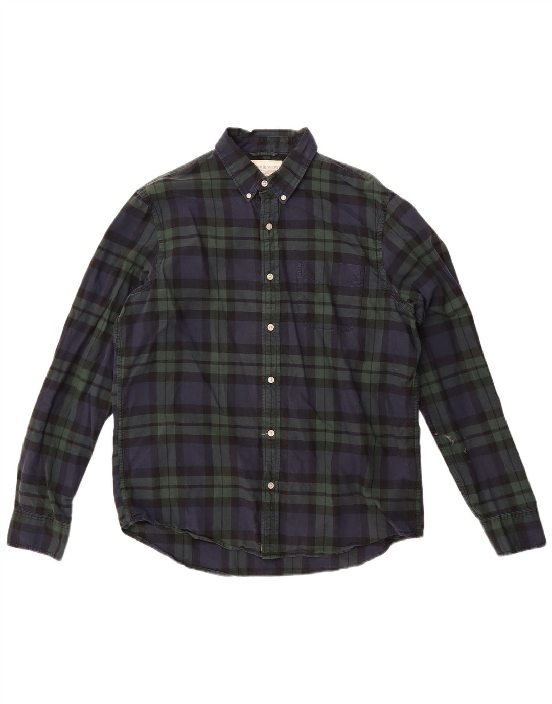 Мужская рубашка Ralph Lauren, большая темно-синяя клетка в клетку, хлопок