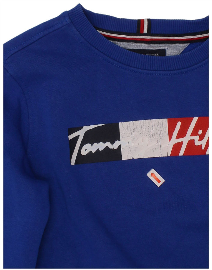 TOMMY HILFIGER Джемпер с рисунком для мальчиков, 8–9 лет, средний синий, хлопок