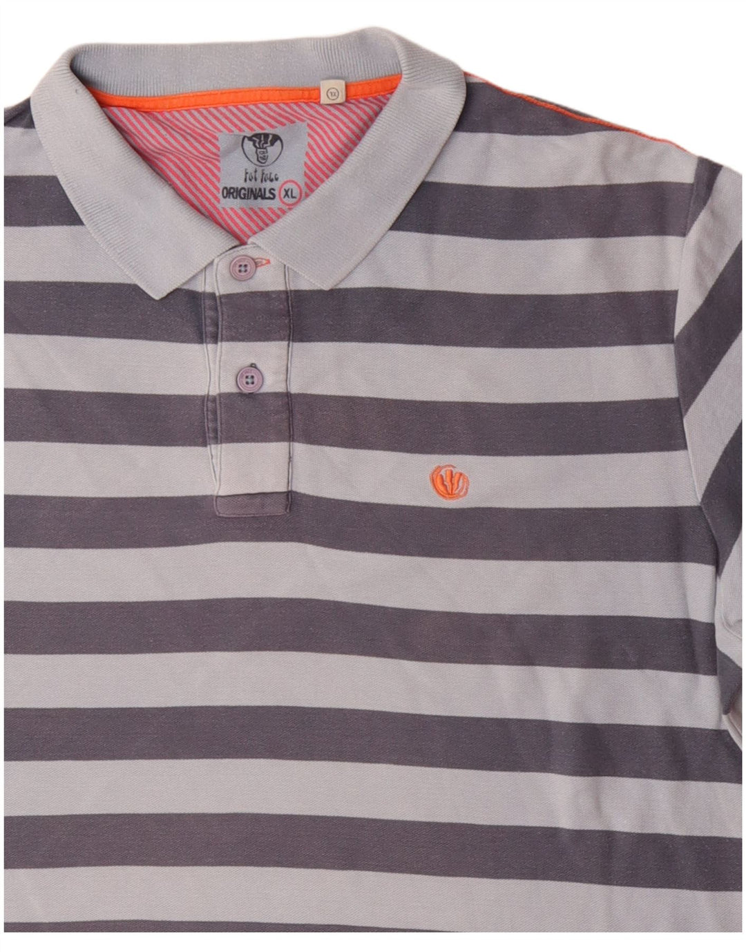 Мужская рубашка поло FAT FACE XL, хлопок в синюю полоску