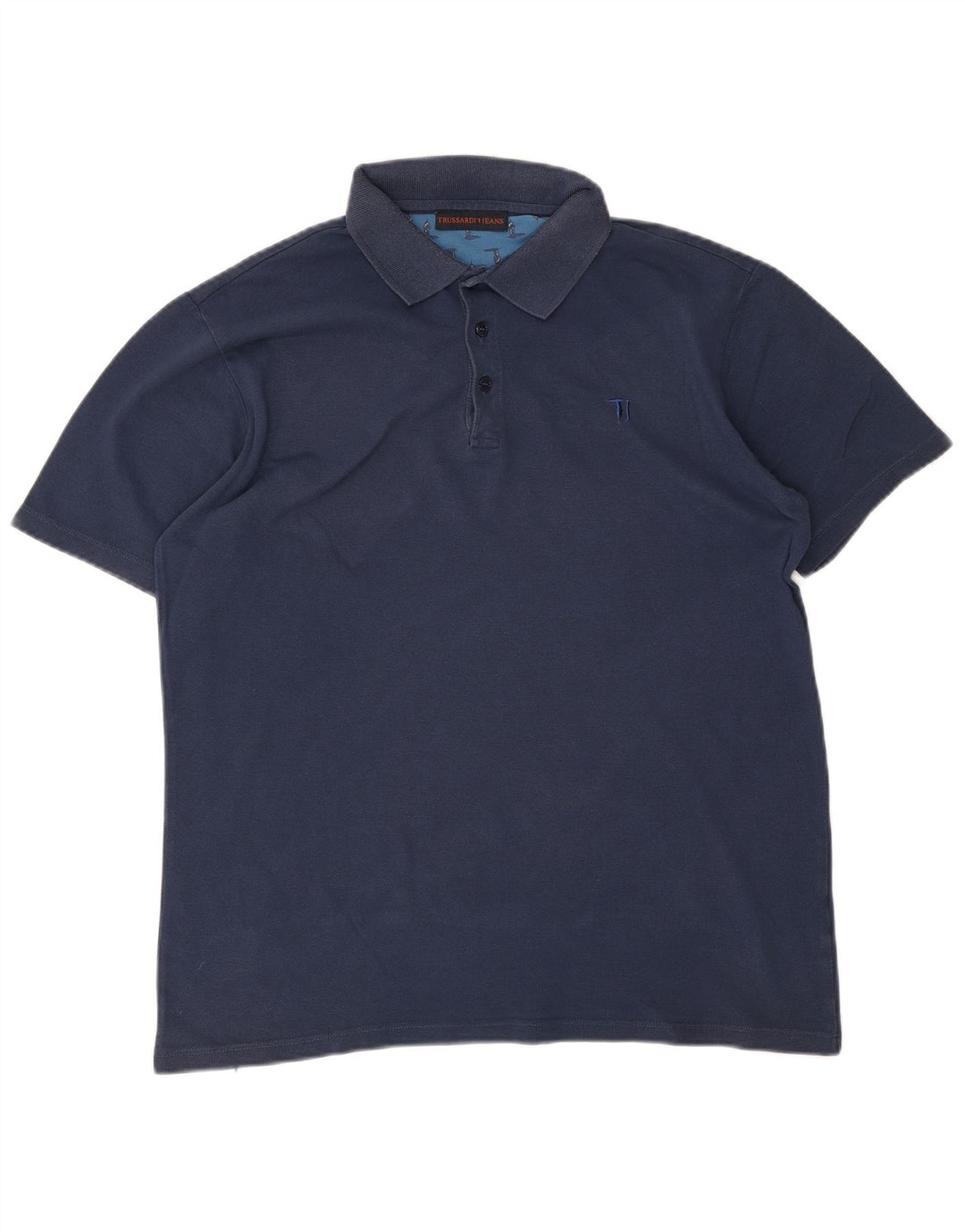 Мужская рубашка-поло Trussardi Jeans, большая, темно-синяя