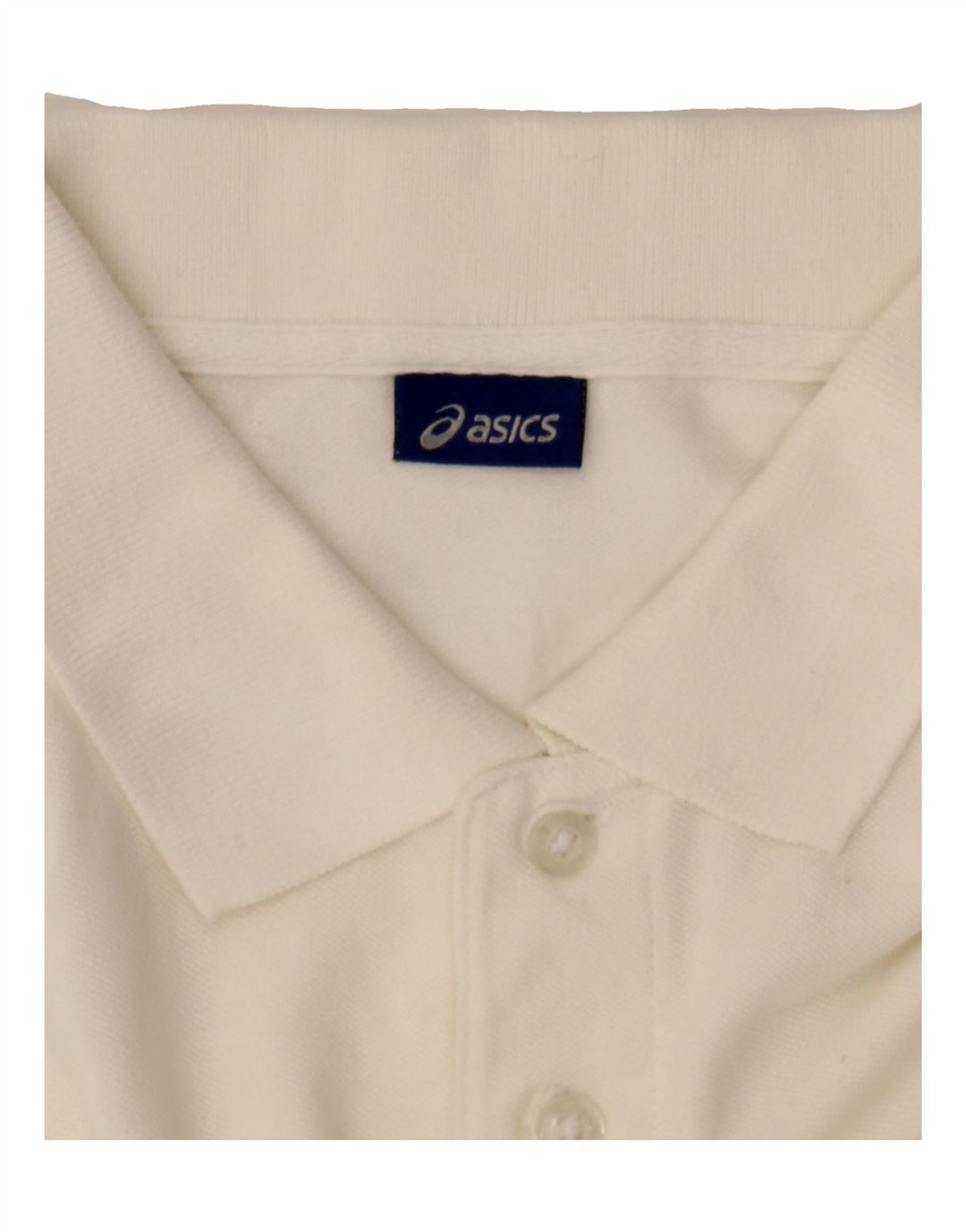 ASICS Mens Polo Shirt XL White Cotton Vintage Asics and Second-Hand Asics from Messina Hembry 