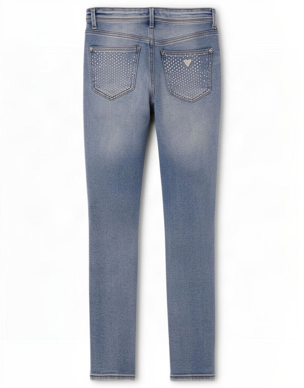 Женские потертые джинсы скинни Guess W27 L27, синий хлопок