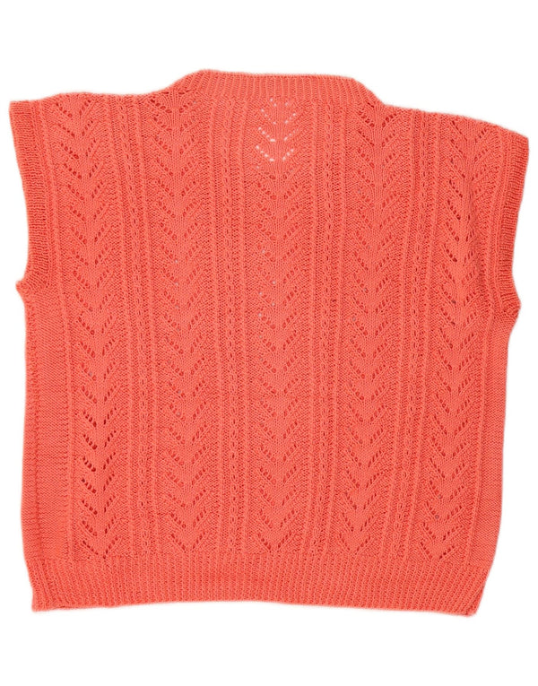 VINTAGE Женская майка без рукавов UK 12 Средний розовый