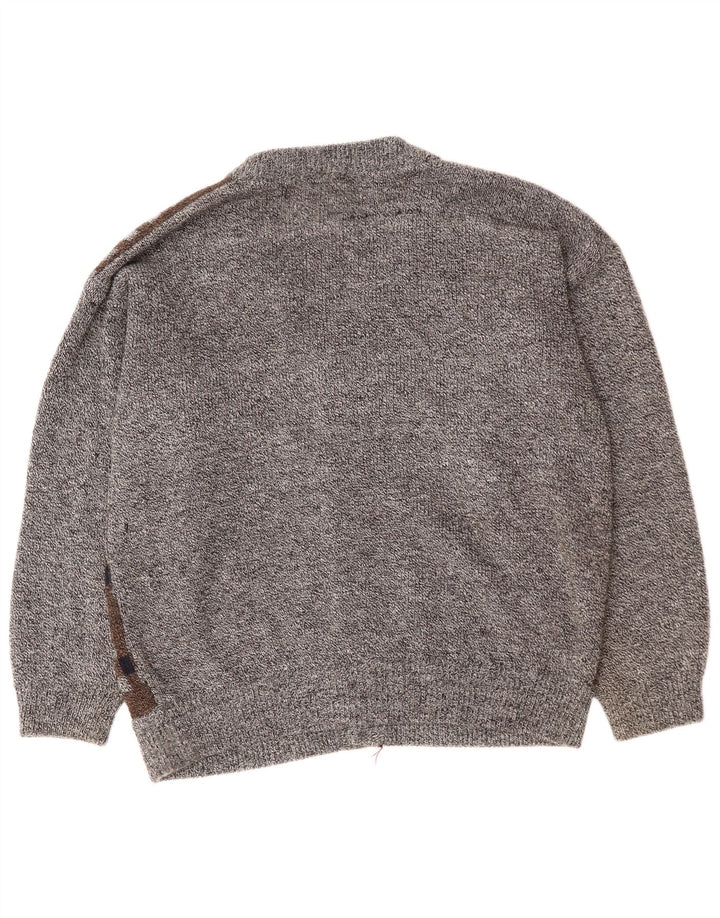 Мужской свитер-кардиган VINTAGE 2XL Серый аргайл/бриллиантовый акрил