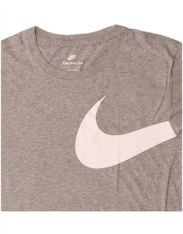 Мужская футболка с рисунком NIKE, маленький серый хлопок с крапинками
