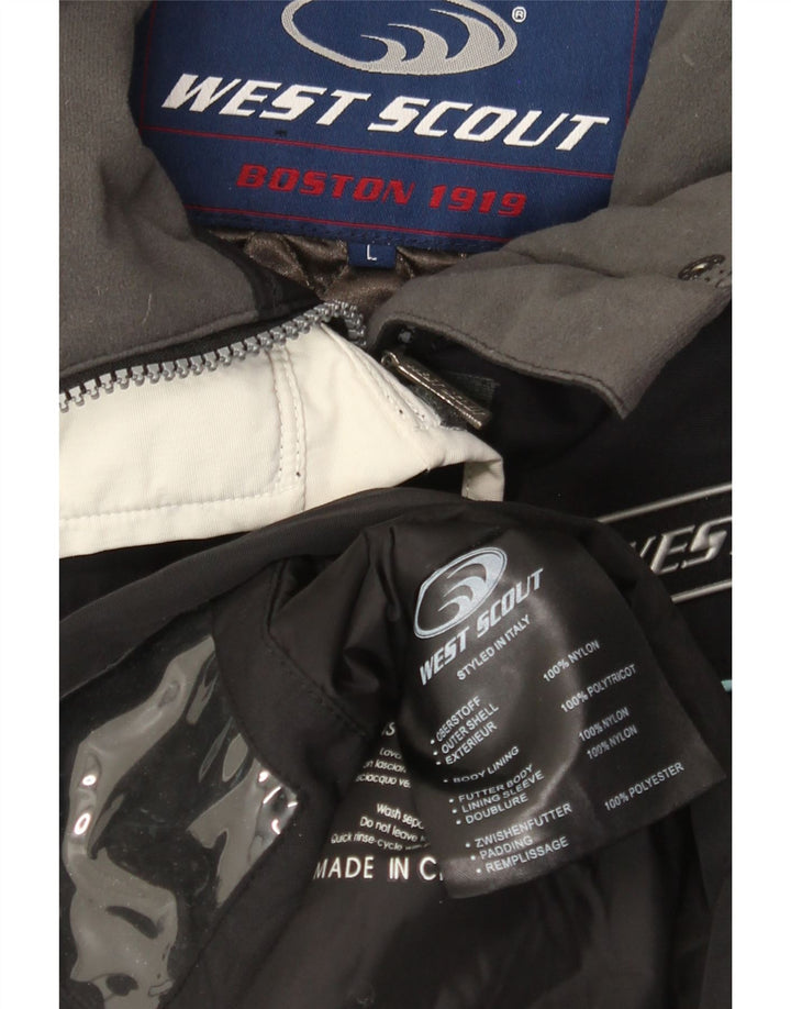 Женская ветровка West Scout UK 16, большая черная нейлоновая куртка с цветными блоками