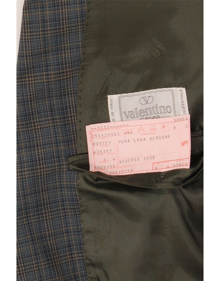 VALENTINO Мужской пиджак на 2 пуговицах IT 50, большой синий в клетку, вискоза