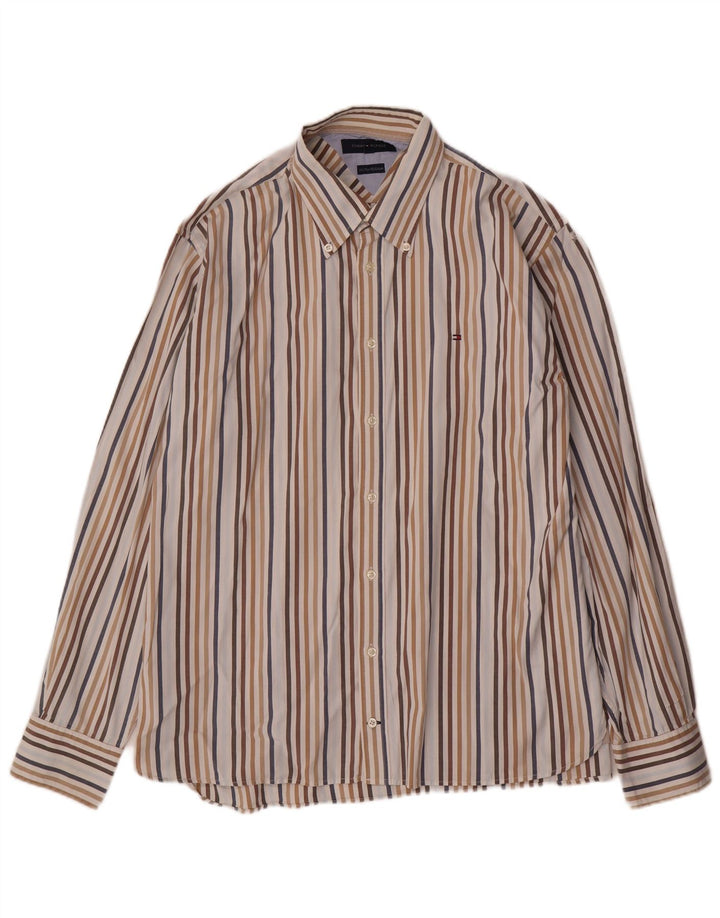 Мужская рубашка Tommy Hilfiger XL из хлопка в разноцветную полоску