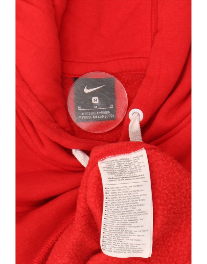 Мужской джемпер с капюшоном Nike среднего красного цвета, хлопок